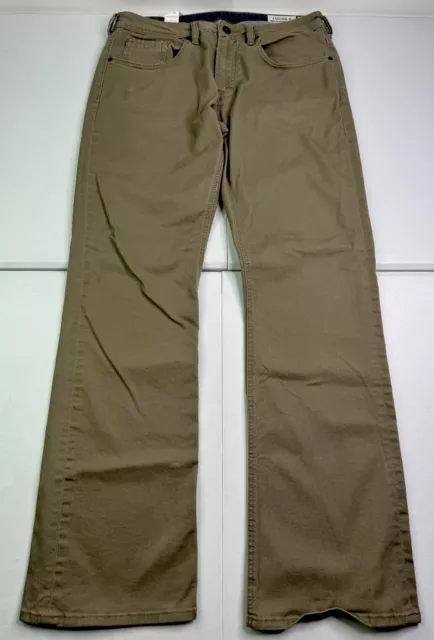 Buffalo David Bitton Lucas-X Relaxed Bootcut Stretch Khaki Tan Pants Jeans 34x34 2