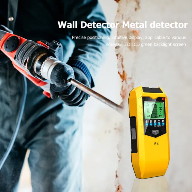 Handheld Depth Tracker Equipment Wood Pipe Finder Battery Powered (Yellow) FR 3