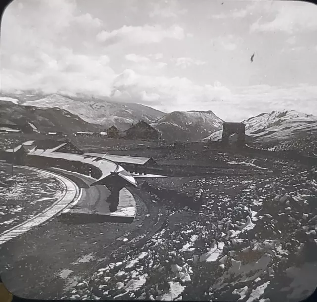 Yellowstone National Park Entrance, Gardiner, c1910's Magic Lantern Glass Slide