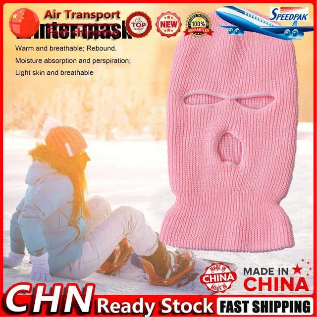 Winter Warm Cycling Hood Mask Windproof Skiing Fleece Headgear (Light Pink) Fr