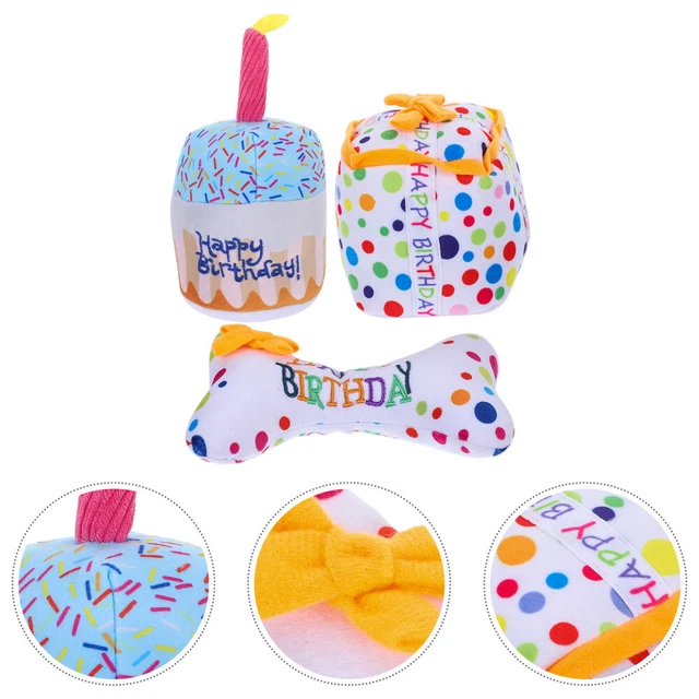 3 Pcs Cat Plush Toy Birthday Cake Toy Doggijuana Toys Vocalize