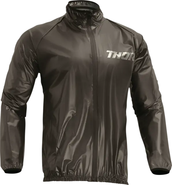 New 2024 Thor Adult Black Waterproof Rain Jacket Mx Motocross Enduro Trail