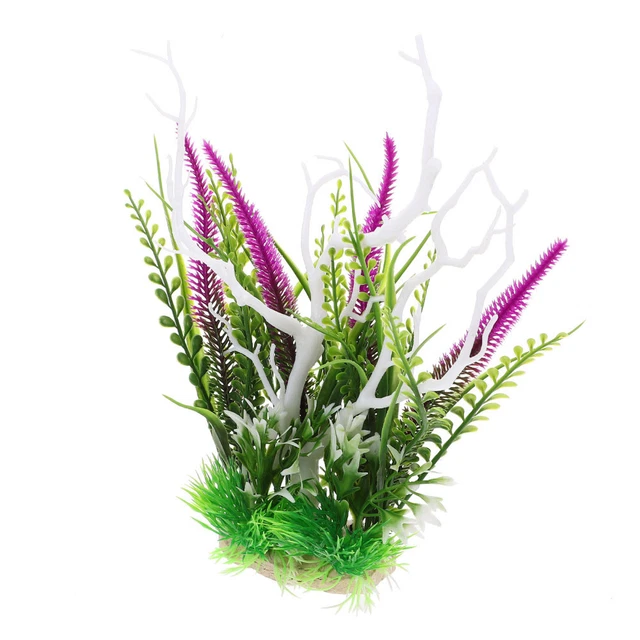 11 Piante Finte Per Acquario - Decorazioni Plastiche Con Base Ceramica Multicolore - Foto 7