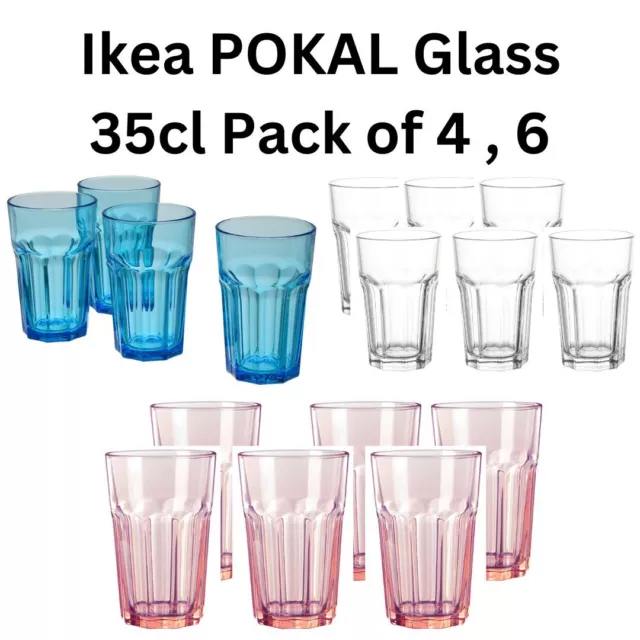 Ikea Glass for Drinking Suitable for HOT & COLD Drinks Pack of 4 & 6 POKAL New