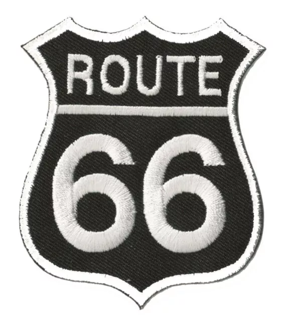 Patche écusson Route 66 noir moto motard thermocollant transfert patch