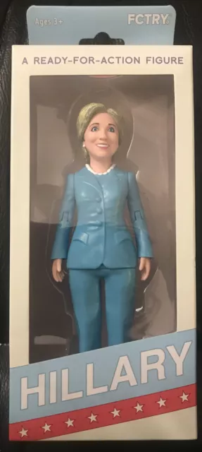 Hillary Clinton FCTRY Action Figure IN BOX Autographed By Artist Mike Leavitt!