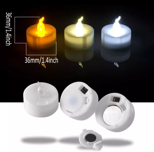 24pcs Warm White Led Tea Light Candles Votive Flameless Wedding Christmas Decor 3