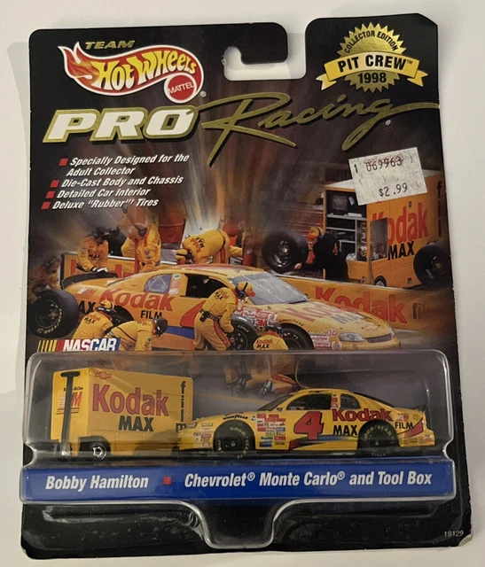 Hot Wheels Racing Pit Crew Sterling Marlin #4 Kodak Yellow Hot Wheels Racing Pit Crew Sterling Marlin #4 Kodak Yellow
