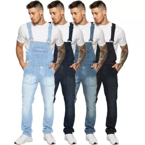 Enzo Hommes Salopette Jean Ensembles Combinaison Travail Résistant Pantalon UK