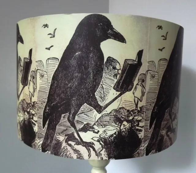 Black  Raven Book Lampshade Gothic, Dark Academia, Lamp/Ceiling 8"10"12"14"1618