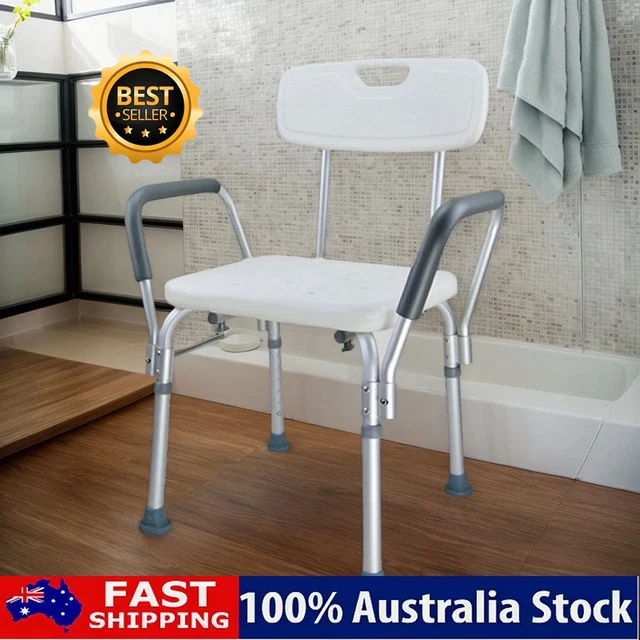 Shower Stool With Hygiene Cut-Out, 6 Height Adjustable Shower Chair With Backrest Non-Slip Foot Pads, Bath Chair Bathroom Aid For Seniors, Pregnant Women, Disabled,White - View #6