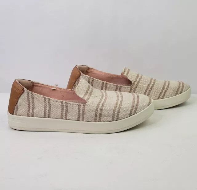 Reef Womens Shoes Sz 9.5 Cushion Bounce Sunrise Vegan Canvas Slip-on Rose Beige