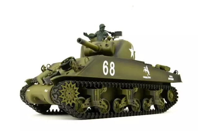 RC Panzer "US M4A3 Sherman" Heng Long 1:16 Mit Rauch&Sound+Stahlgetriebe