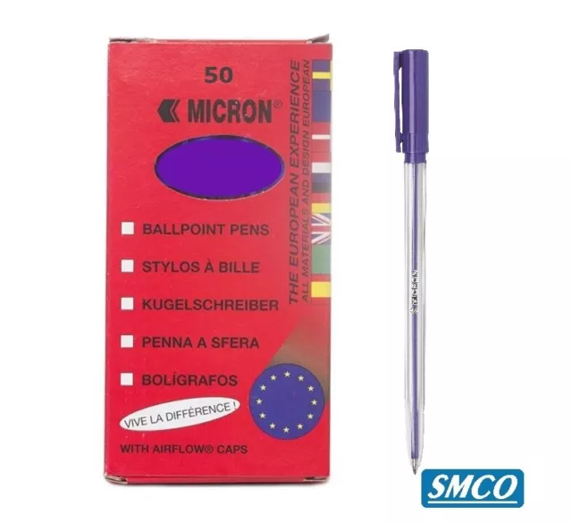 BALLPOINT PENS BIRO Pink Purple Mixed SUPERIOR QUALITY MICRON Bright Colours