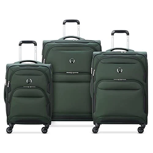 Sky Max 2.0 Softside Expandable Luggage with Spinner Wheels, Green, 3 Piece