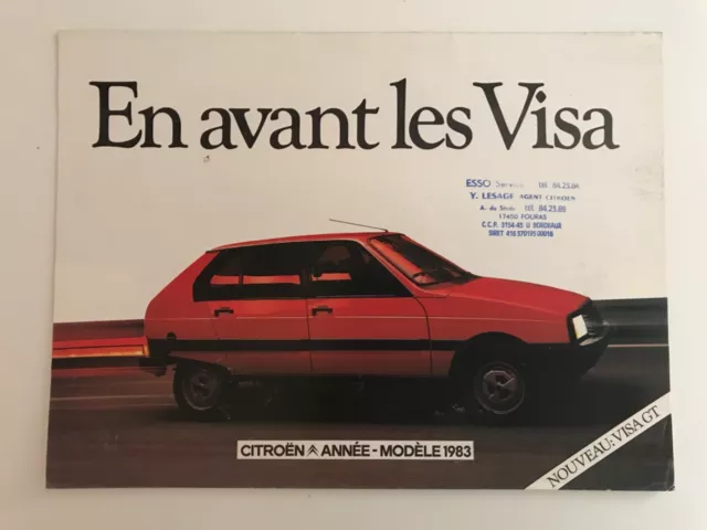 depliant  brochure publicitaire de concession citroen VISA 1983