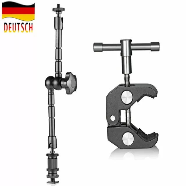 DE 11 "Friction Articulating Magic Arm + Super Clamp Clip Crab Zangen für Kamera