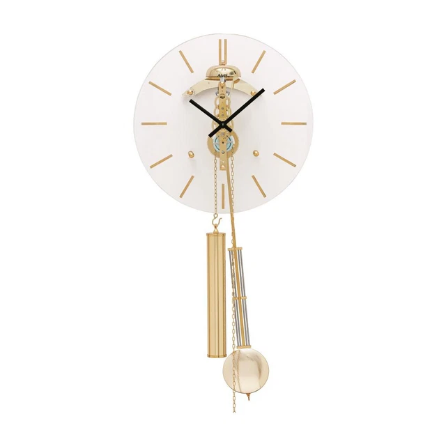 AMS 01-309 Mecánico Reloj Péndulo Latón, 8-Tage Mecanismo de Campana, Color Oro,