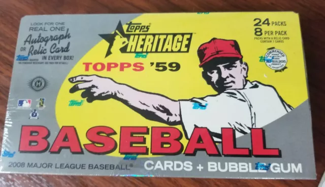 2008 Topps Heritage MLB Baseball 8 card pack and bubble gum SEE checklist inside 3