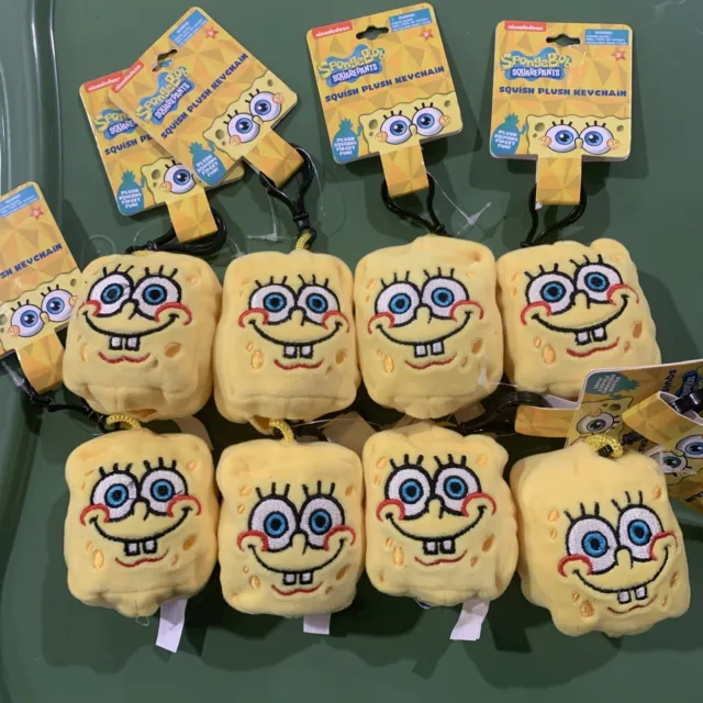 8 pc Nickelodeon SpongeBob Squishy Fidget Keychain Birthday Party Favors Plush