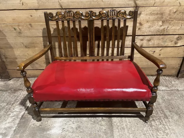 Antique Edwardian Two Seat Settee Sofa Window Seat