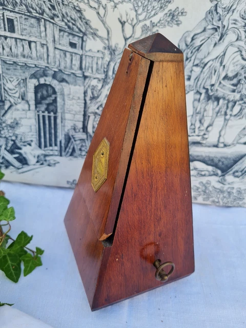 Ancien Metronome Maelzel Musique En Bois Fonctionne 4