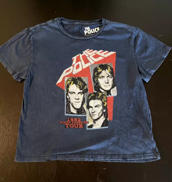 The Police 1982 North American Tour Pre-Distressed T-Shirt Lucky Brand, Size: L