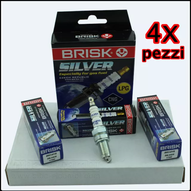 Candele Candela Gpl Metano Brisk Silver Alfa Mito Fiat Punto Lancia BR14YS