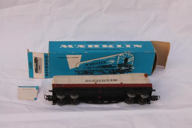 MARKLIN Métal HO 4517 Wagon Bogie plat baché de la DB en boite