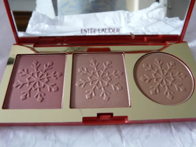 Estée LAUDER  Magnifique poudrier palette de 3 Blush   enlumineur . Neuf