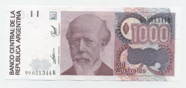 Argentina 1000 Australes ND 1990 Pick 329.c UNC Uncirculated Banknote