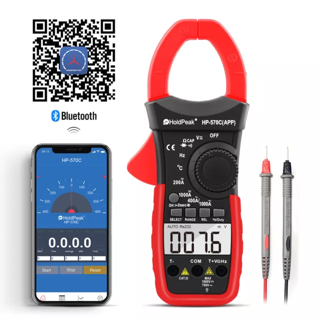 Digital Clamp Meter Multimeters DC/AC Current 4000 Counts Handheld Tester