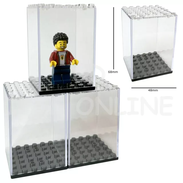 Plastic Display Cabinet Case For Lego Figures Minifigures Building Blocks BLACK