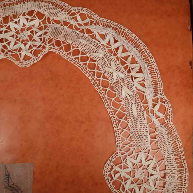Doily Lace Edge Antique French Doily Edging Handmade Linen Bobbin Lace Placemat 3