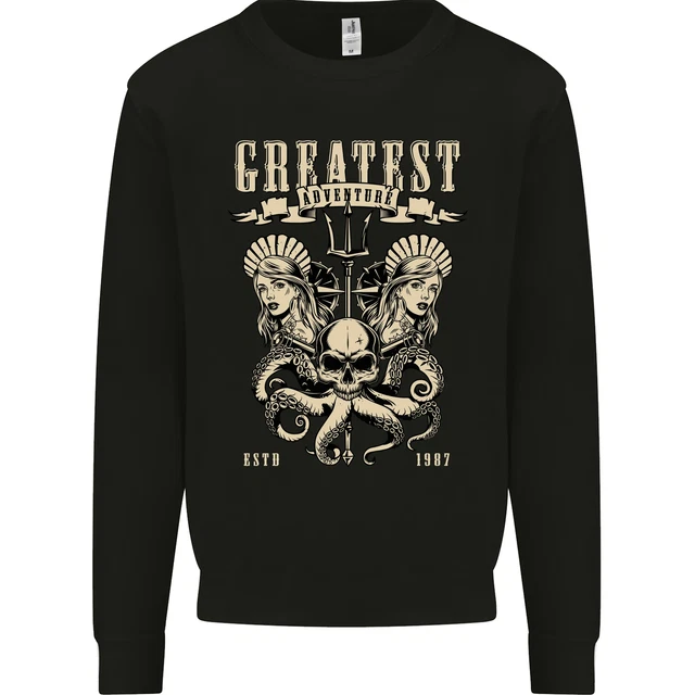 Trident Skull Scuba Diving Octopus Cthulhu Mens Sweatshirt Jumper