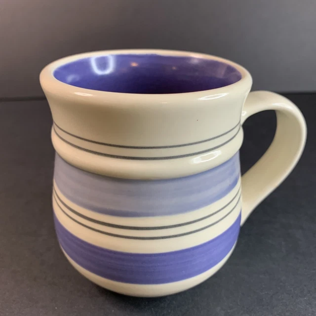 Pfaltzgraff Rio Blue Stripped Ceramic Coffee Mug Replacement 4” x 3.25”