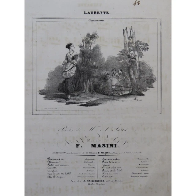 MASINI F. Laurette Chant Piano ca1840