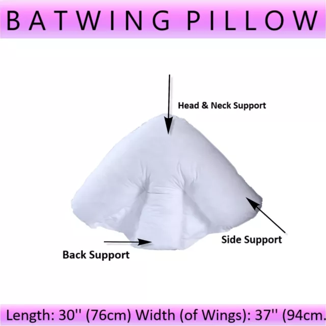 Soft Orthopaedic Batwing Pillow Back Neck Shoulder Pain Support Fluffy Cushions