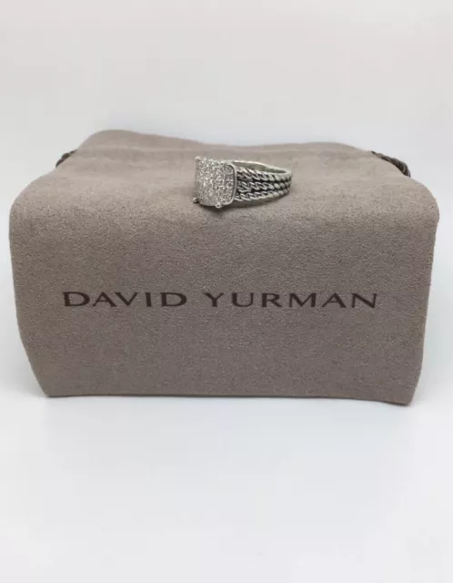 David Yurman Petite Wheaton Pave Diamond Ring Size 7 3