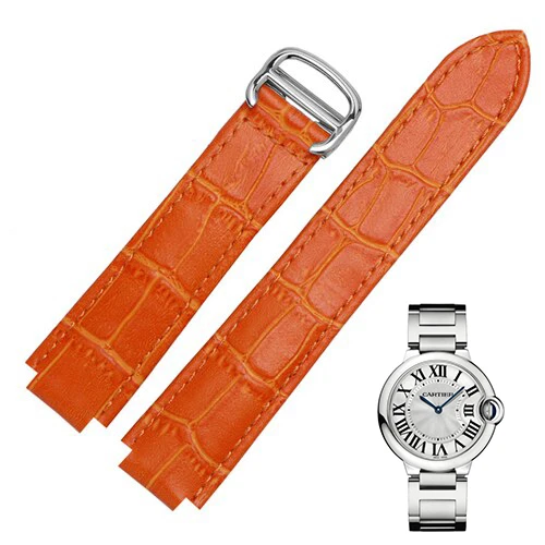 BRACELET ORANGE POUR Cartier Ballon Bleu En Alligator Crocodile Imprime EUR 35 00 PicClick FR