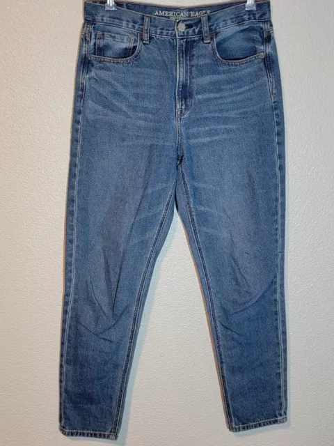 american eagle outfitters jeans womens size 6 regular mom high rise denim blue