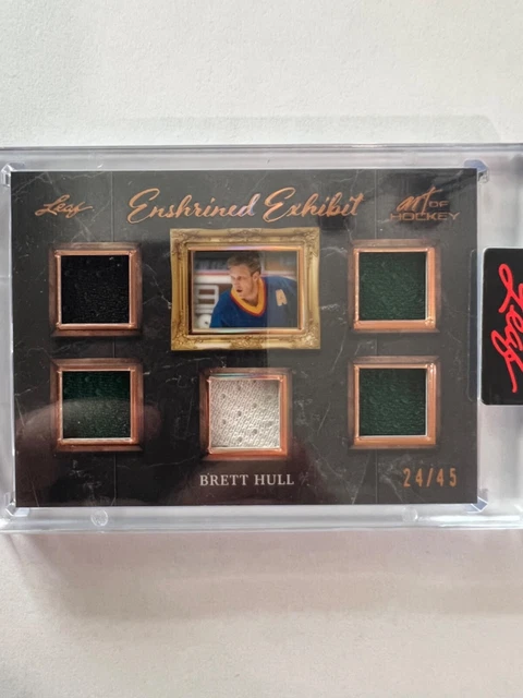 2022 BRETT HULL 24/45 LEAF ART OF HOCKEY ENSHRINED EXHIBIT 5 Patch GAME USED
