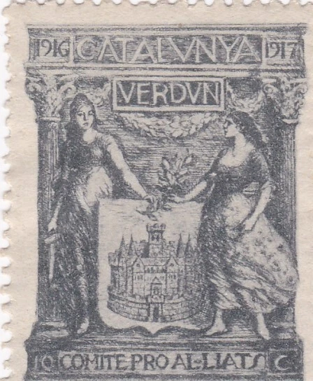 Ancienne Vignette Timbre - Espagne -Verdun -1917