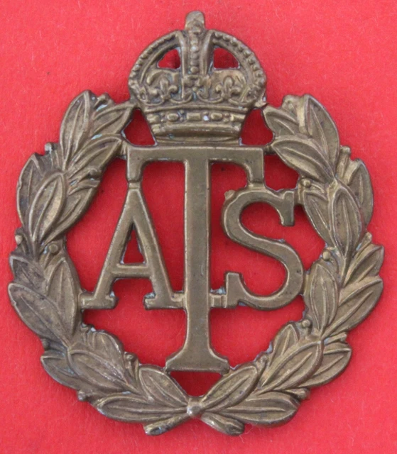 WW2 ATS AUXILIARY Territorial Service Gilding Metal Cap Badge d £8.00 ...
