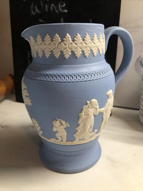 Jasper Ware blau weiß Dudson und Hanley griechischer Stil Krug 6""