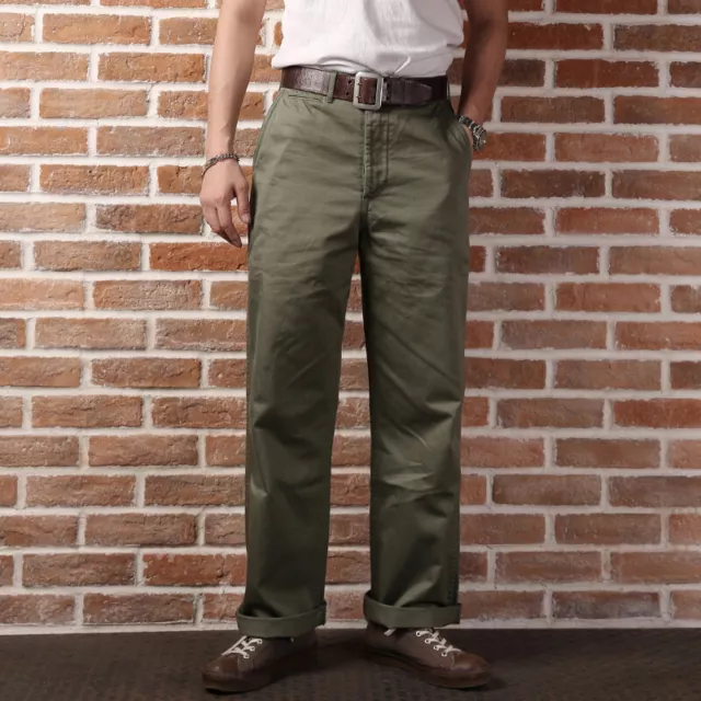 Bronson Repro 1942 Khaki Chino WW2 US Army Men's Trousers Military Casual Pants 2