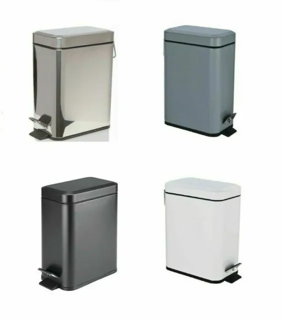 5 Liter Bathroom Slim Pedal Bin 4Colours