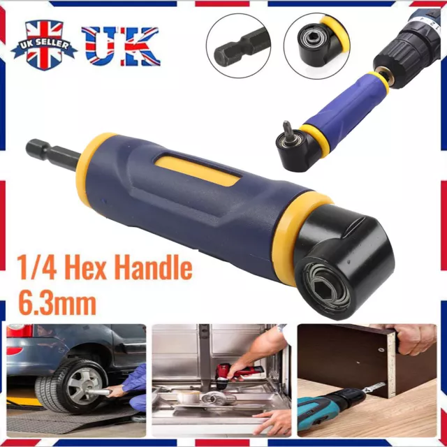 90 Degree Drill Attachment Tool Right Angle Extension Screwdriver Socket Adapter