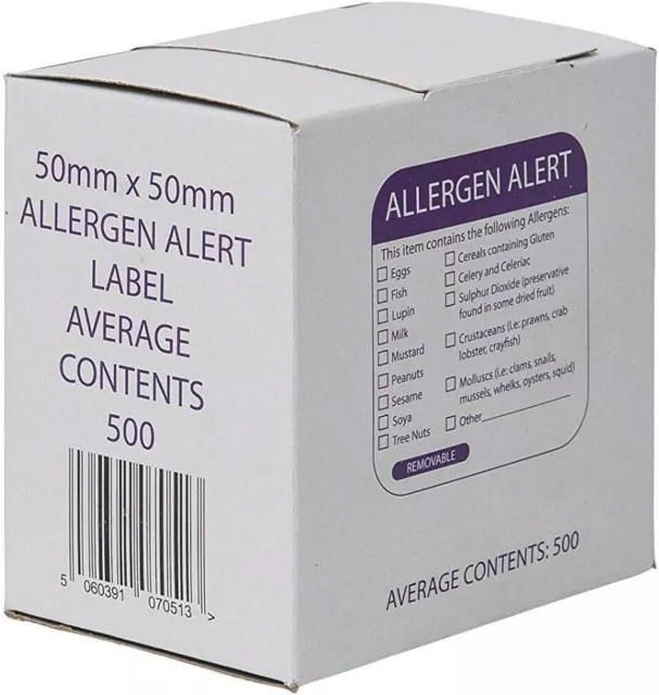 Food Allergy Labels Allergen Warning Day Dot / Catering Stickers - 500 Per Roll