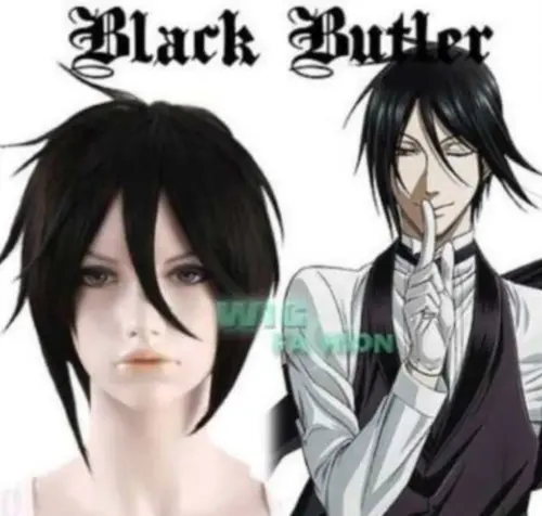 BLACK BUTLER Sebastian Michaelis Short Black Anime Cosplay Hair Wig F05